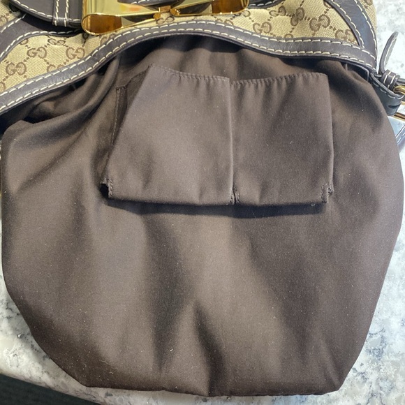 Gucci Queen Medium Hobo Handbag GG Brown Monogram Canvas/Leather - Picture 13 of 14